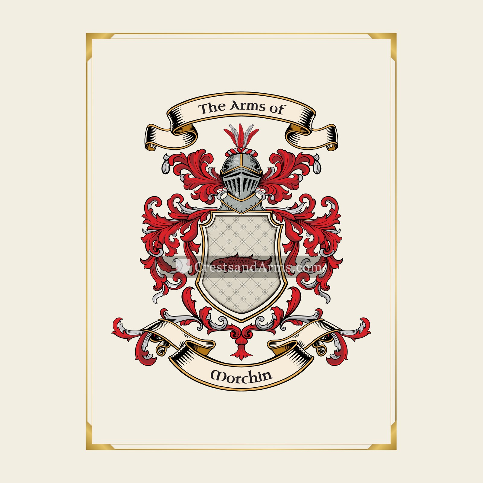 With gold border