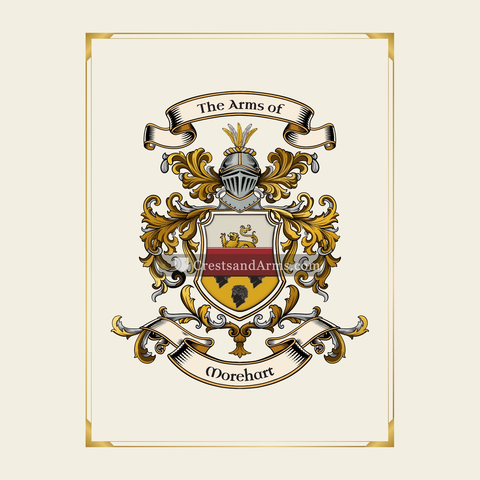 With gold border