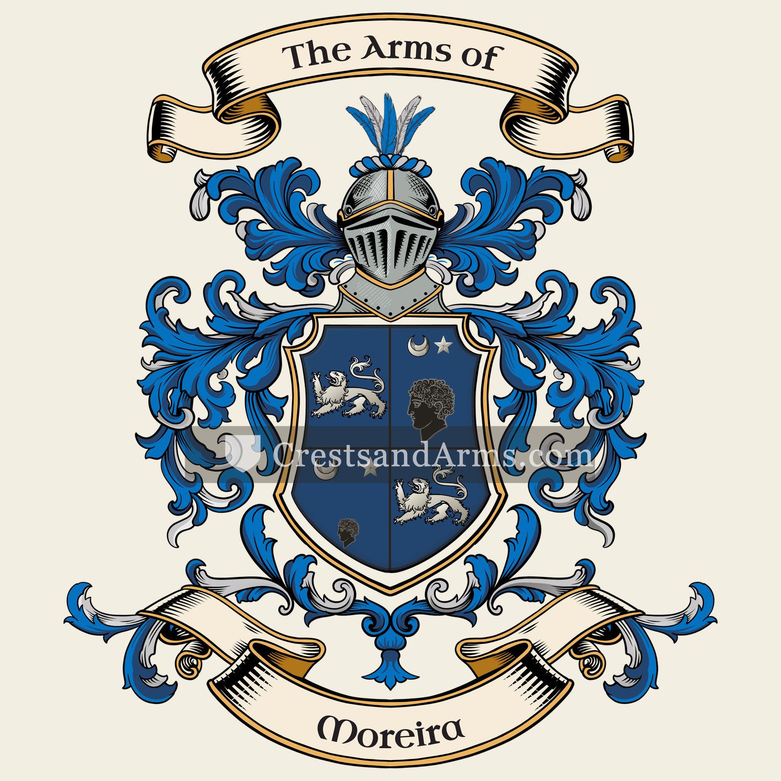 The Moreira coat of arms, drawn from the recorded blazon