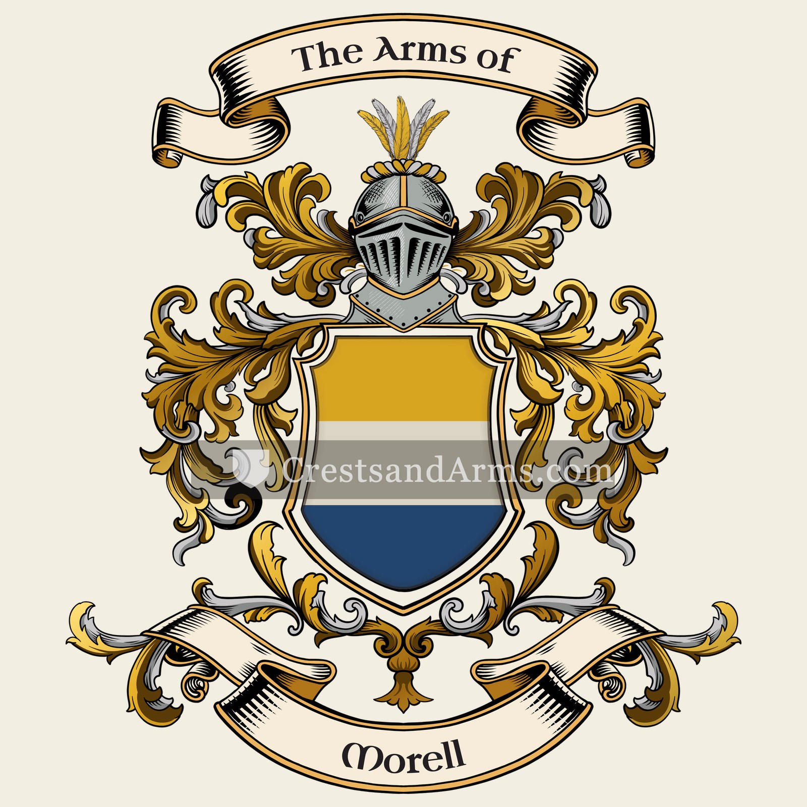 The Morell coat of arms, drawn from the recorded blazon