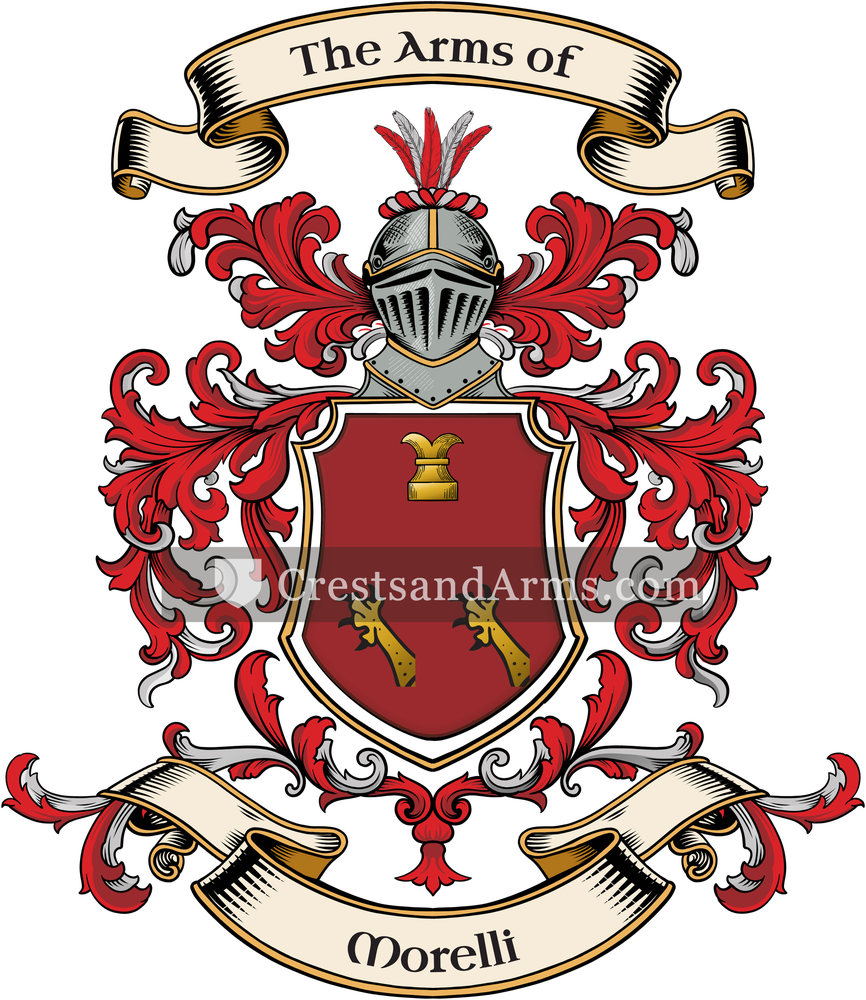 The Morelli coat of arms, drawn from the recorded blazon