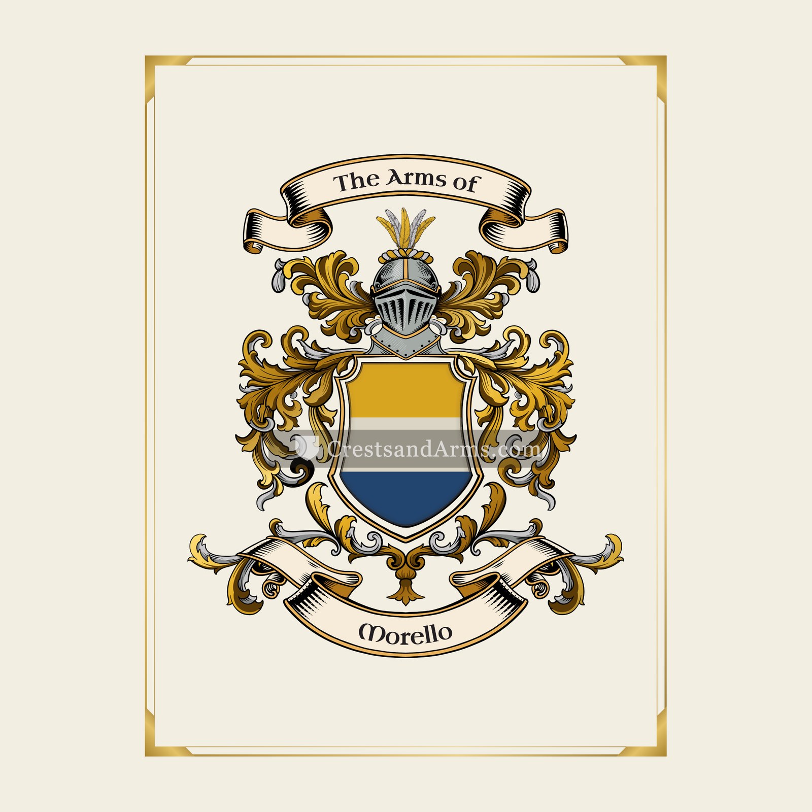With gold border