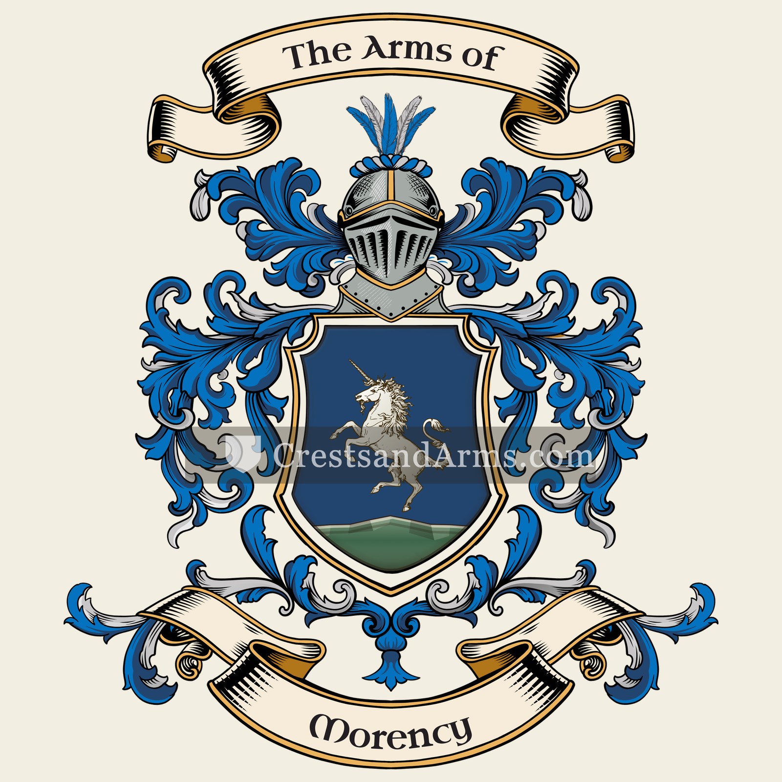 The Morency coat of arms, drawn from the recorded blazon