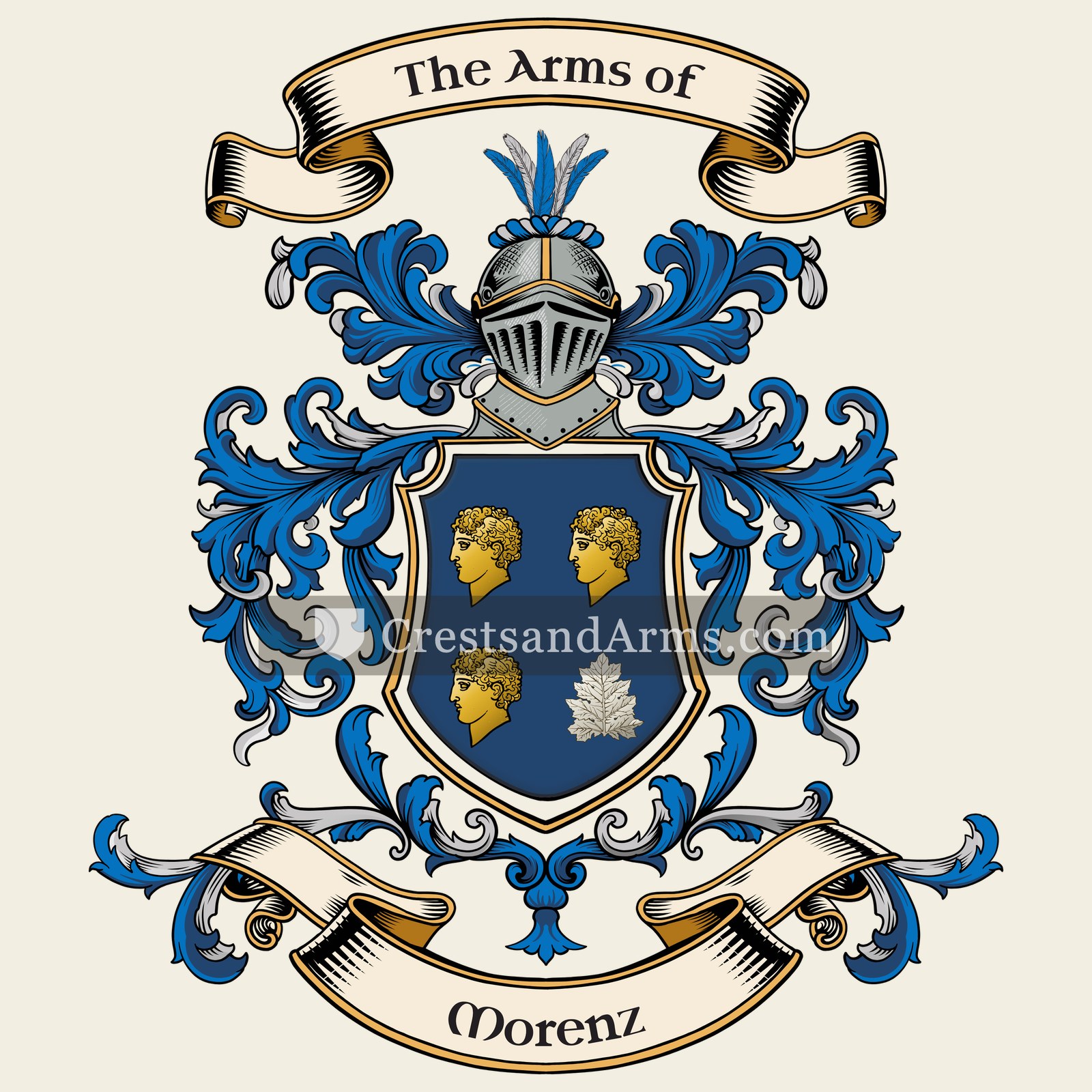 The Morenz coat of arms, drawn from the recorded blazon