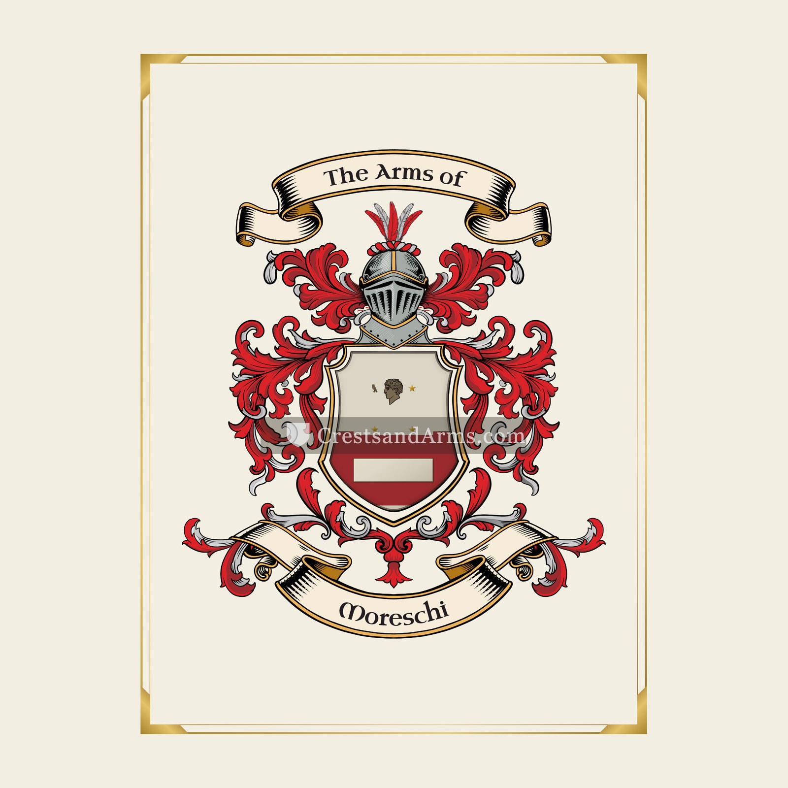 With gold border