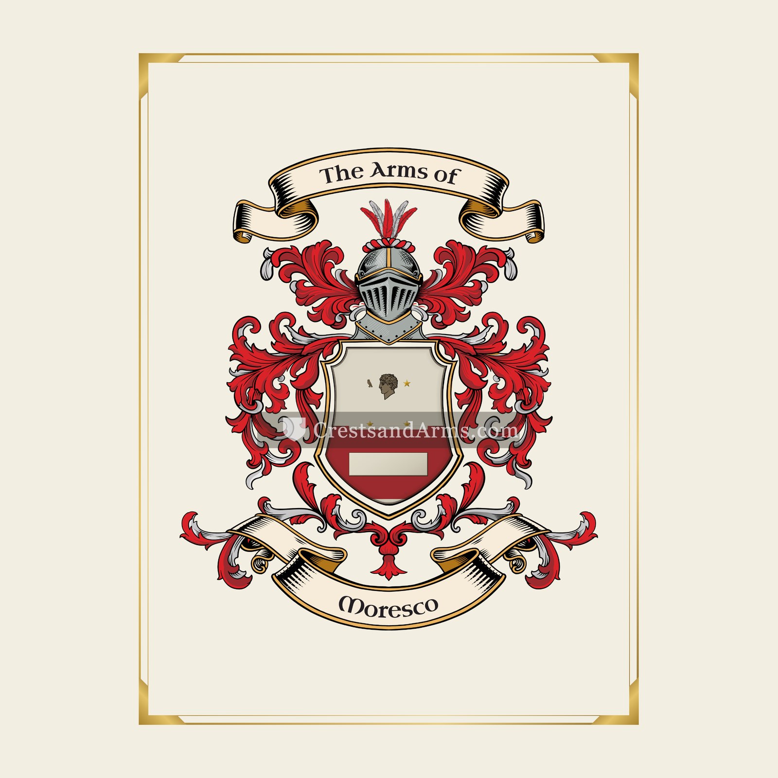 With gold border