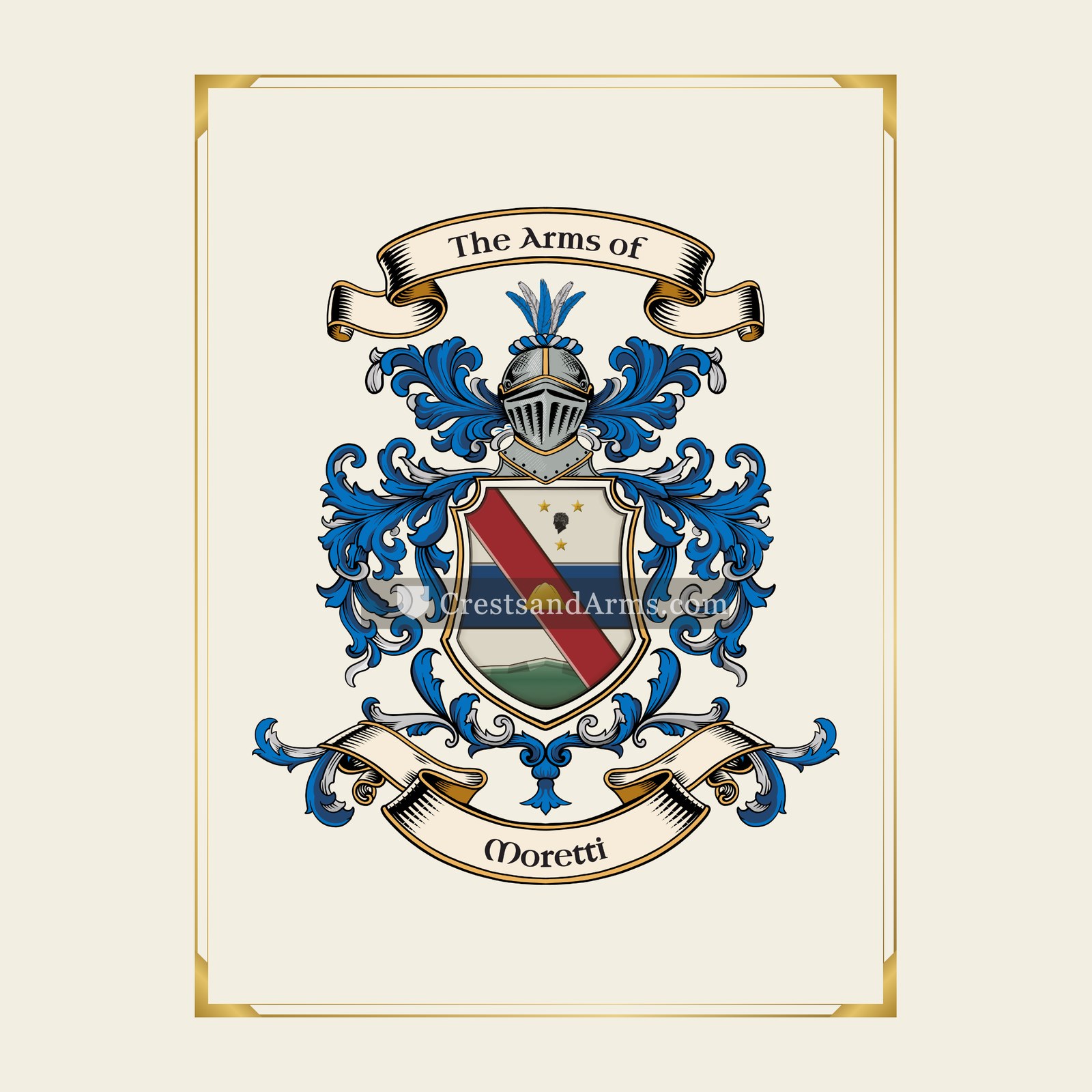 With gold border