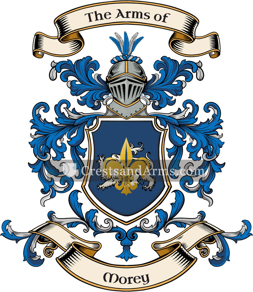 The Morey coat of arms, drawn from the recorded blazon