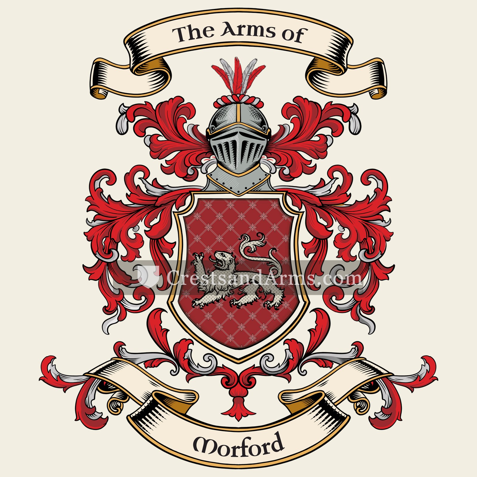 The Morford coat of arms, drawn from the recorded blazon