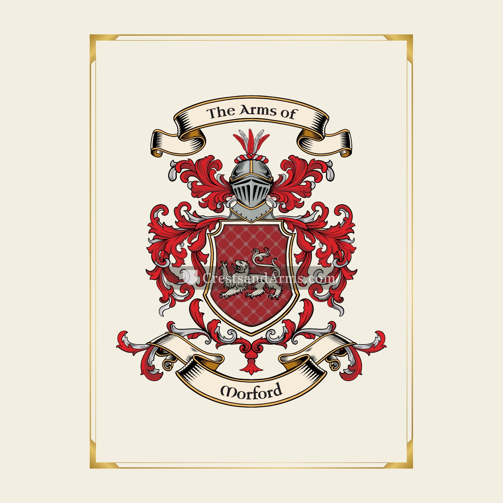 With gold border