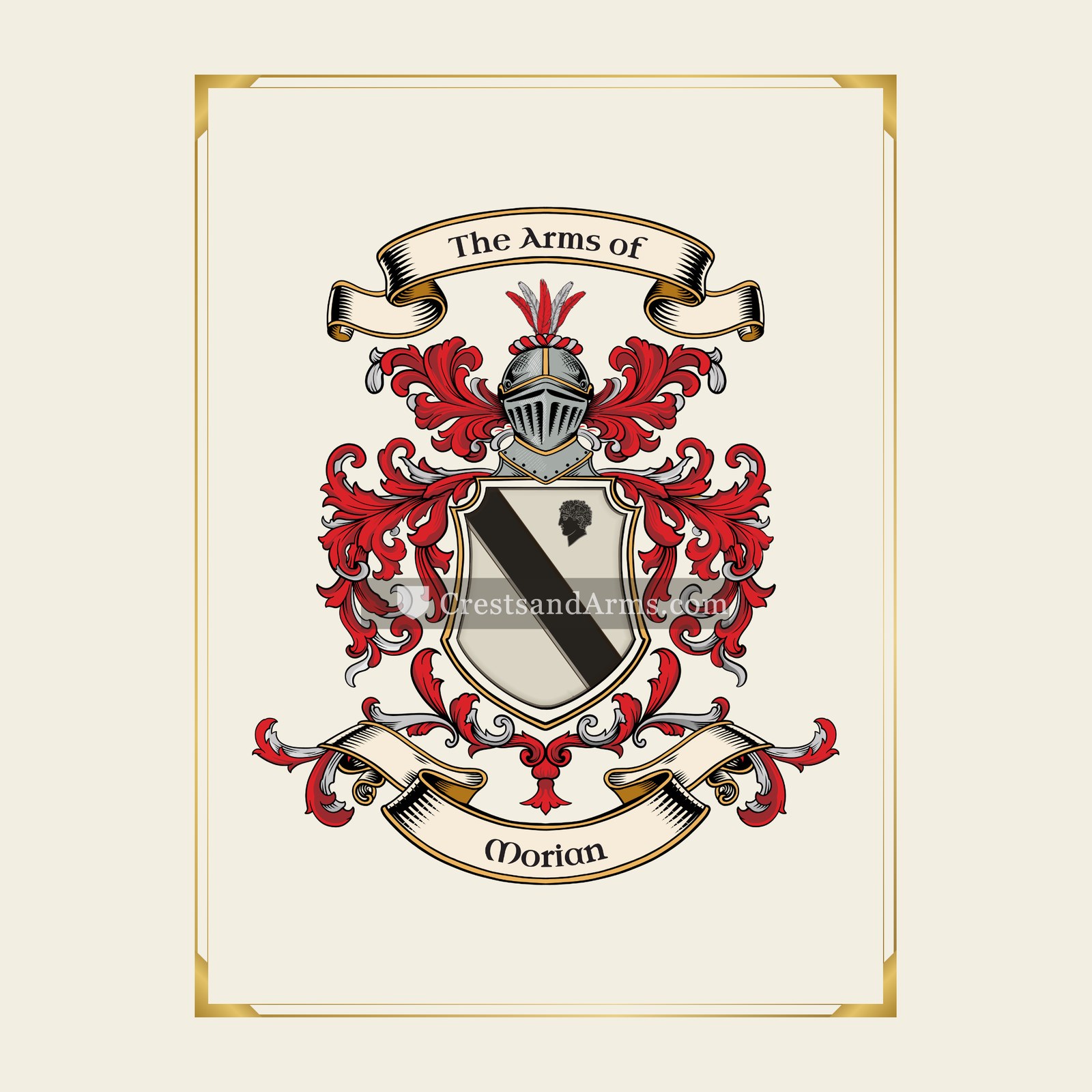 With gold border