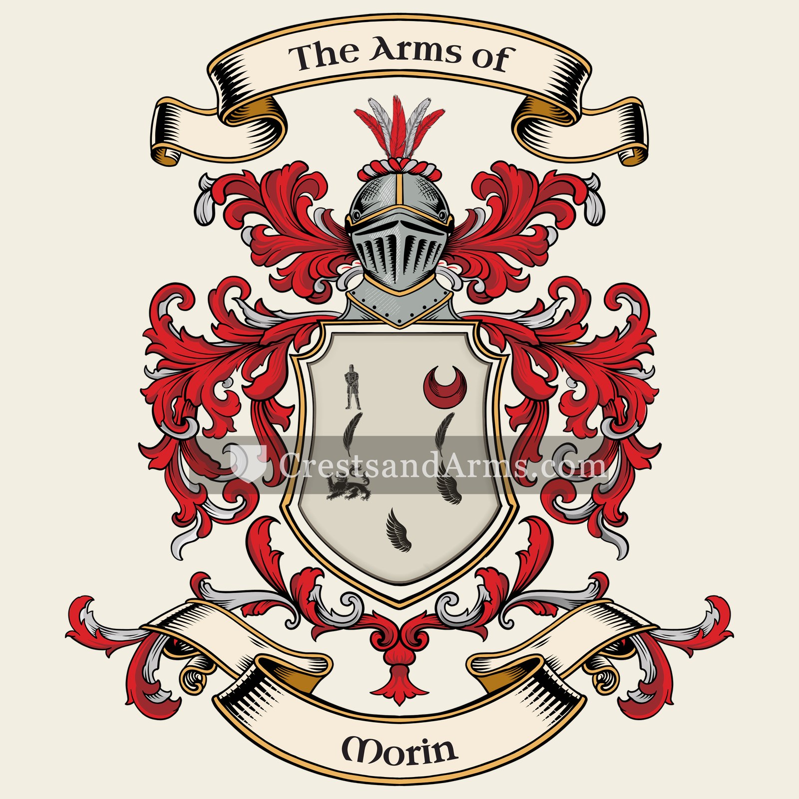 The Morin coat of arms, drawn from the recorded blazon