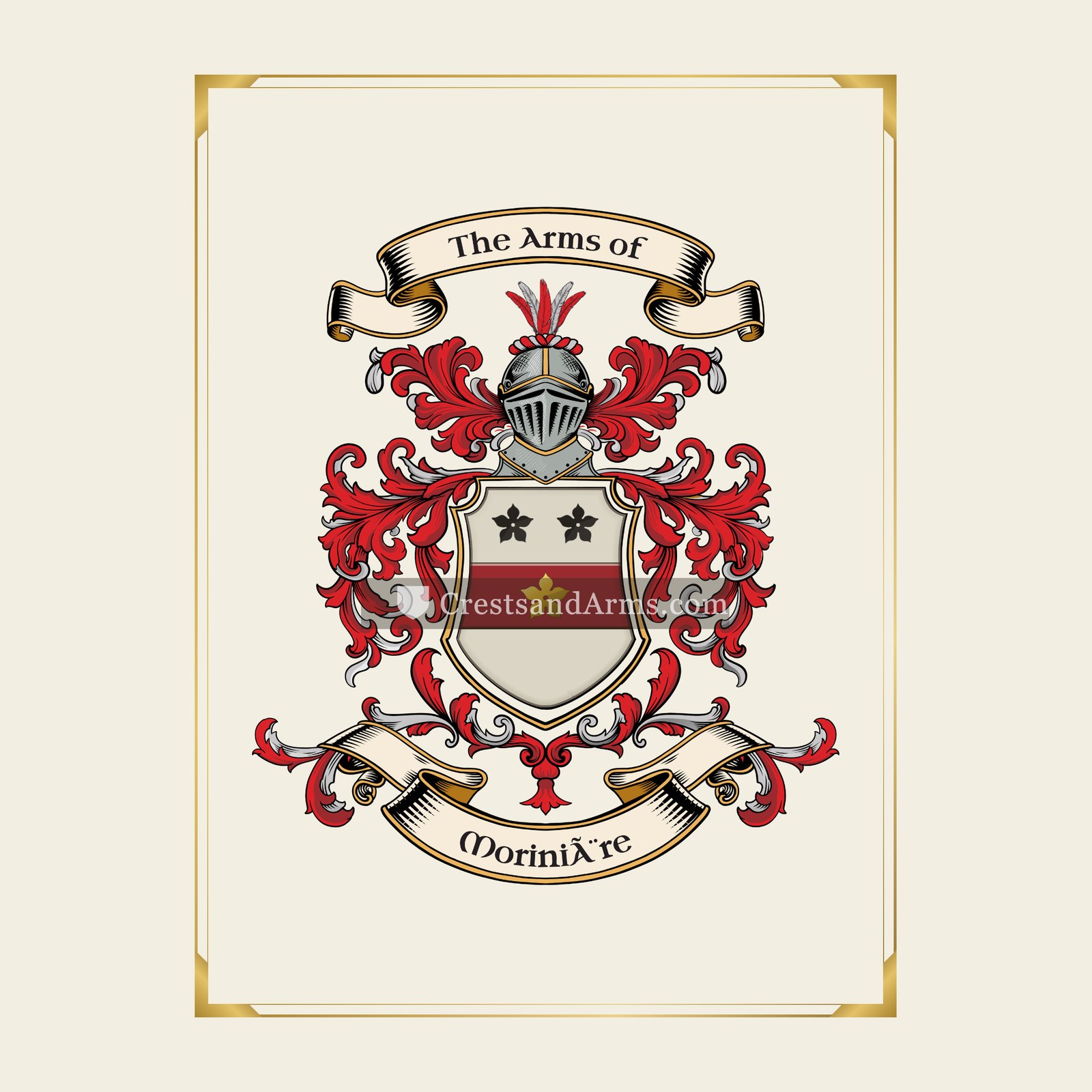 With gold border