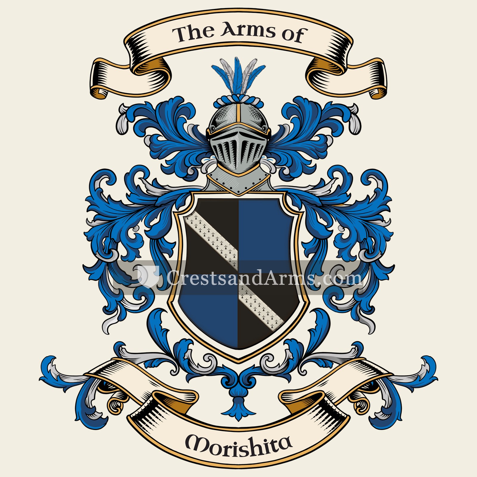 The Morishita coat of arms, drawn from the recorded blazon