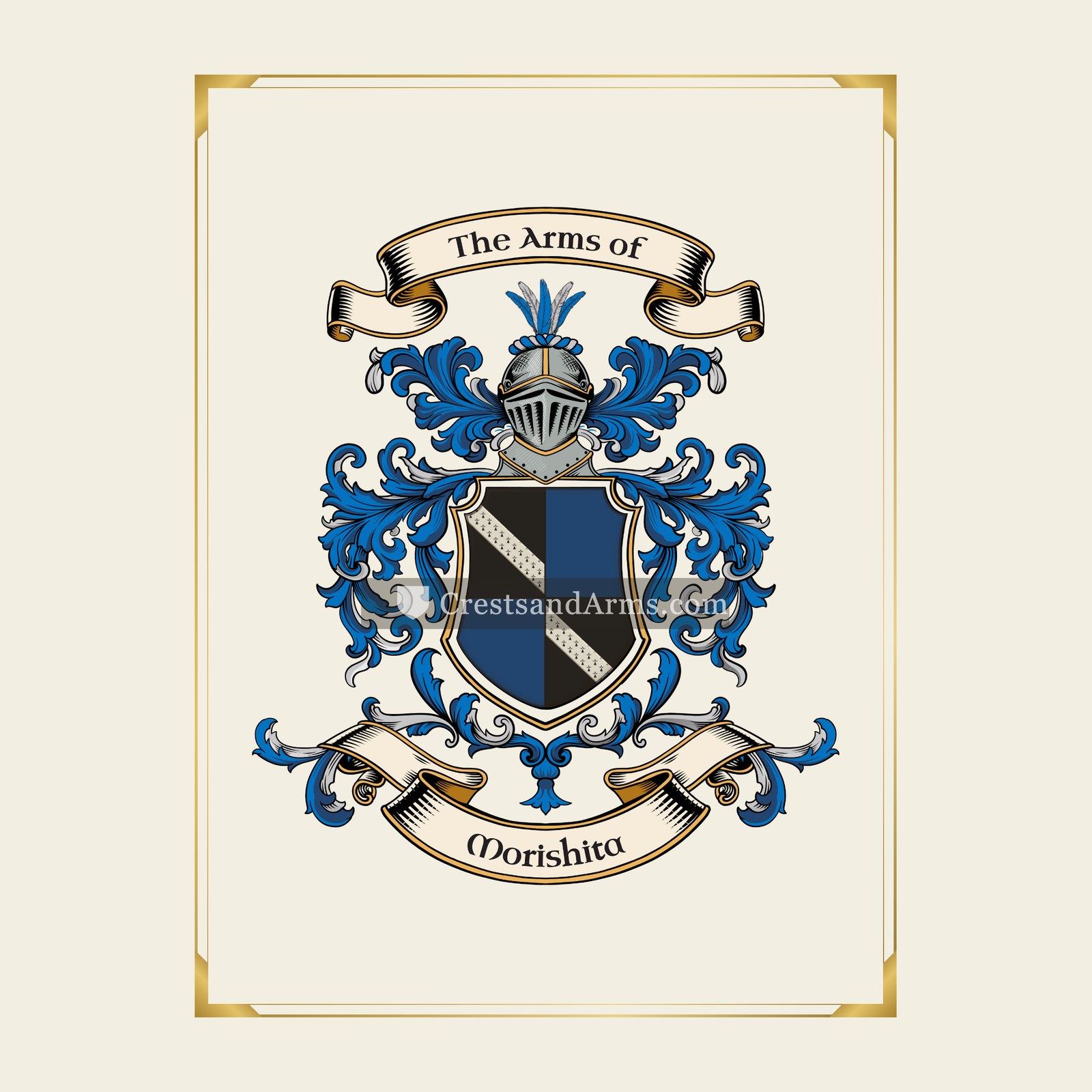 With gold border