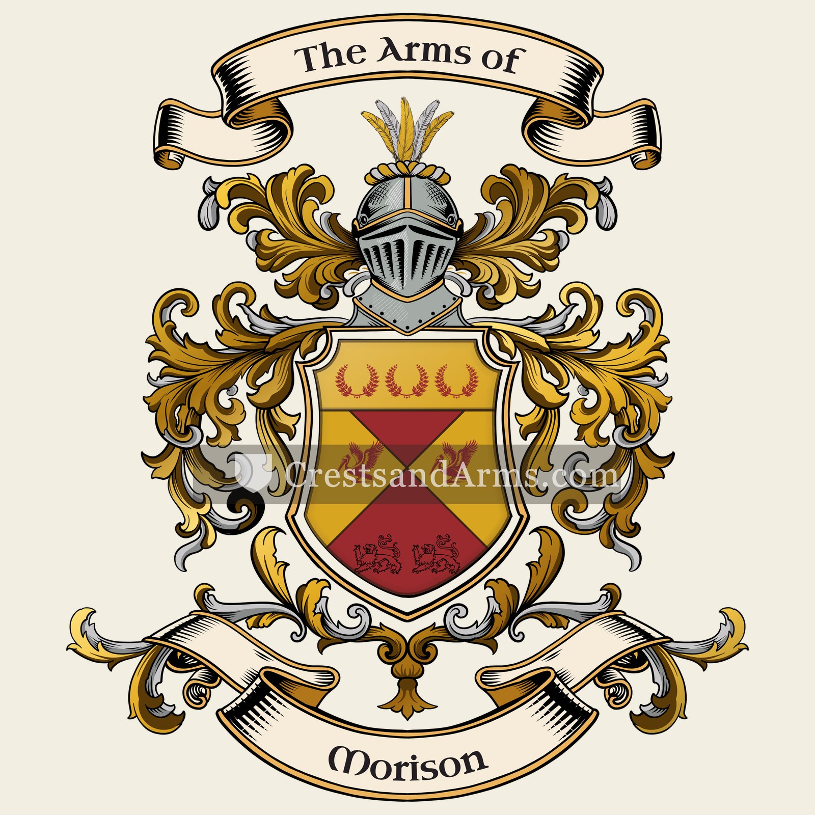 The Morison coat of arms, drawn from the recorded blazon