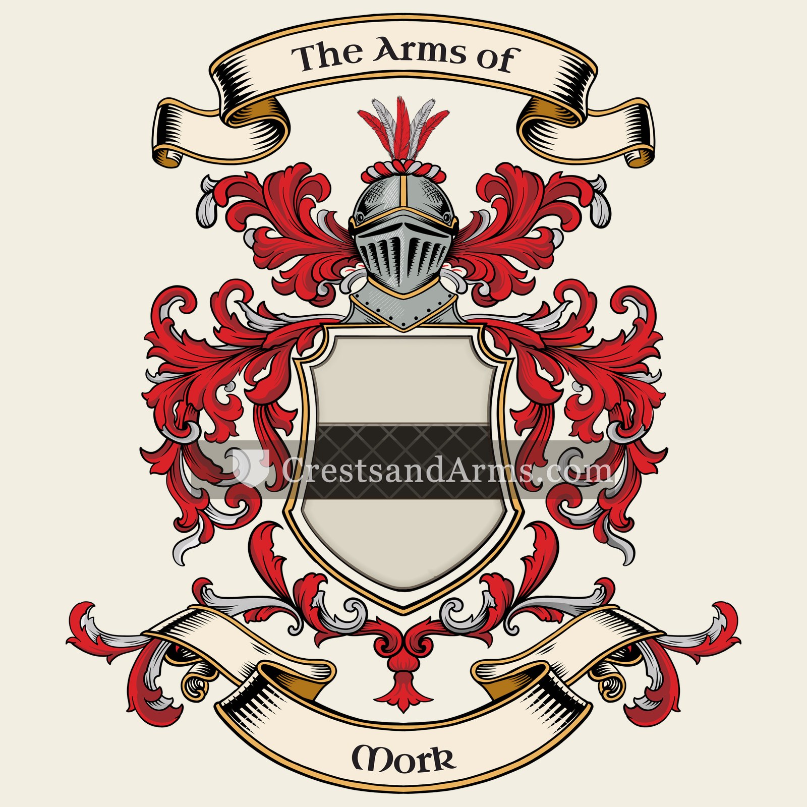 The Mork coat of arms, drawn from the recorded blazon