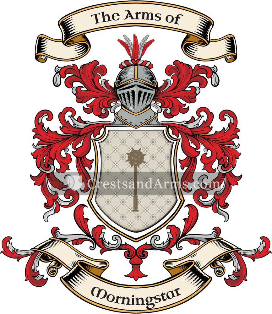 The Morningstar coat of arms, drawn from the recorded blazon