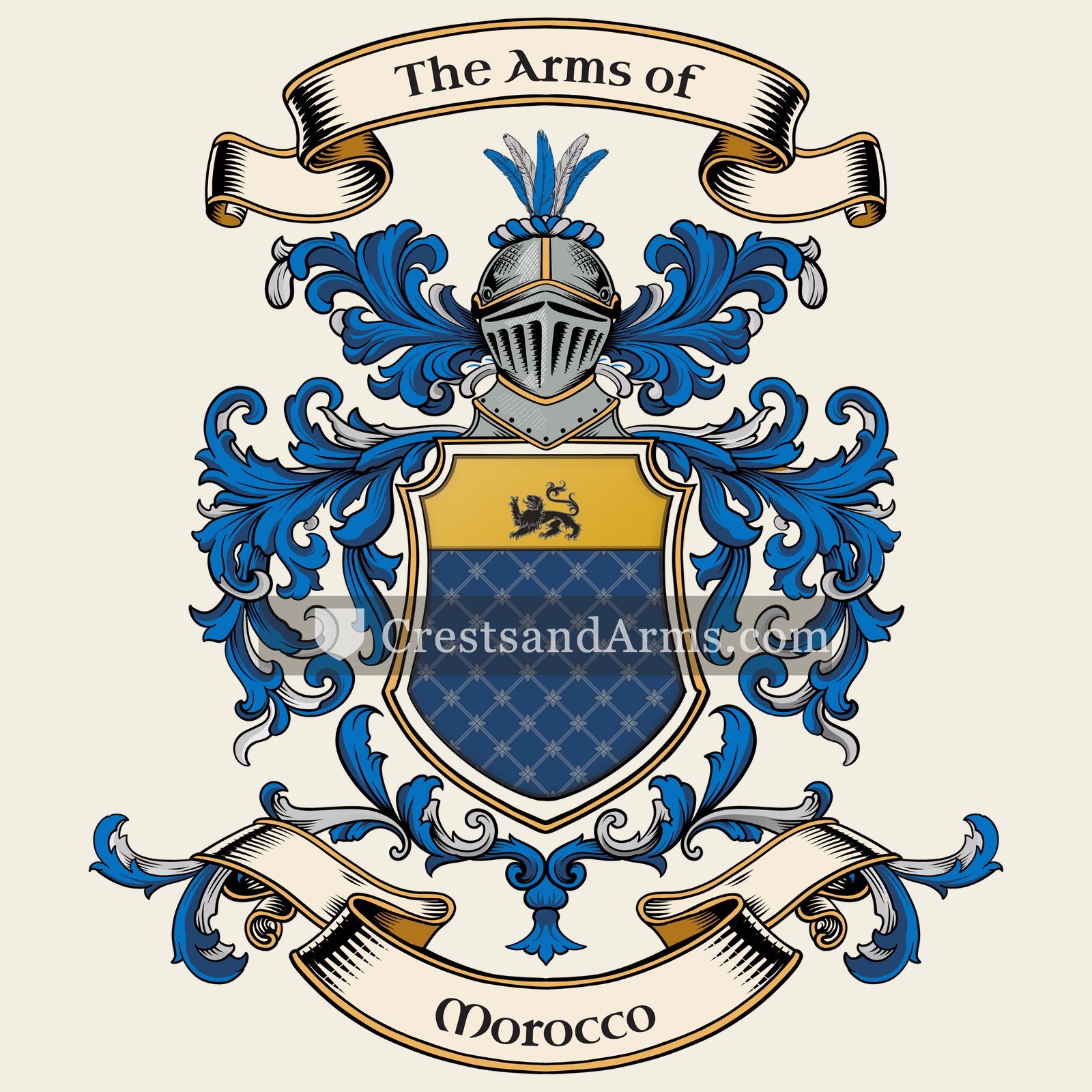 The Morocco coat of arms, drawn from the recorded blazon