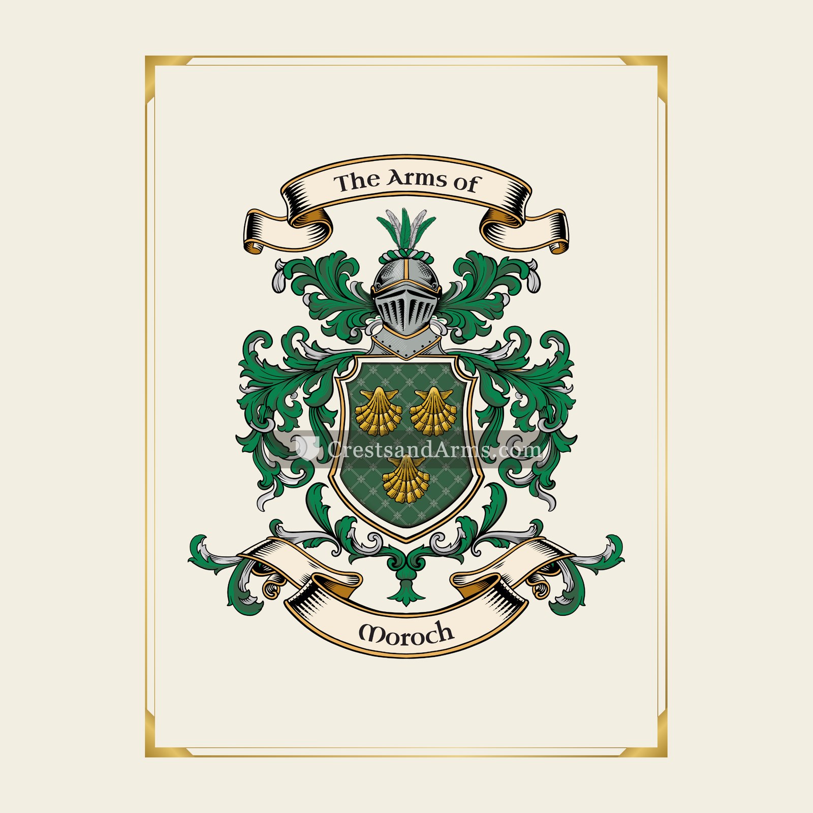 With gold border