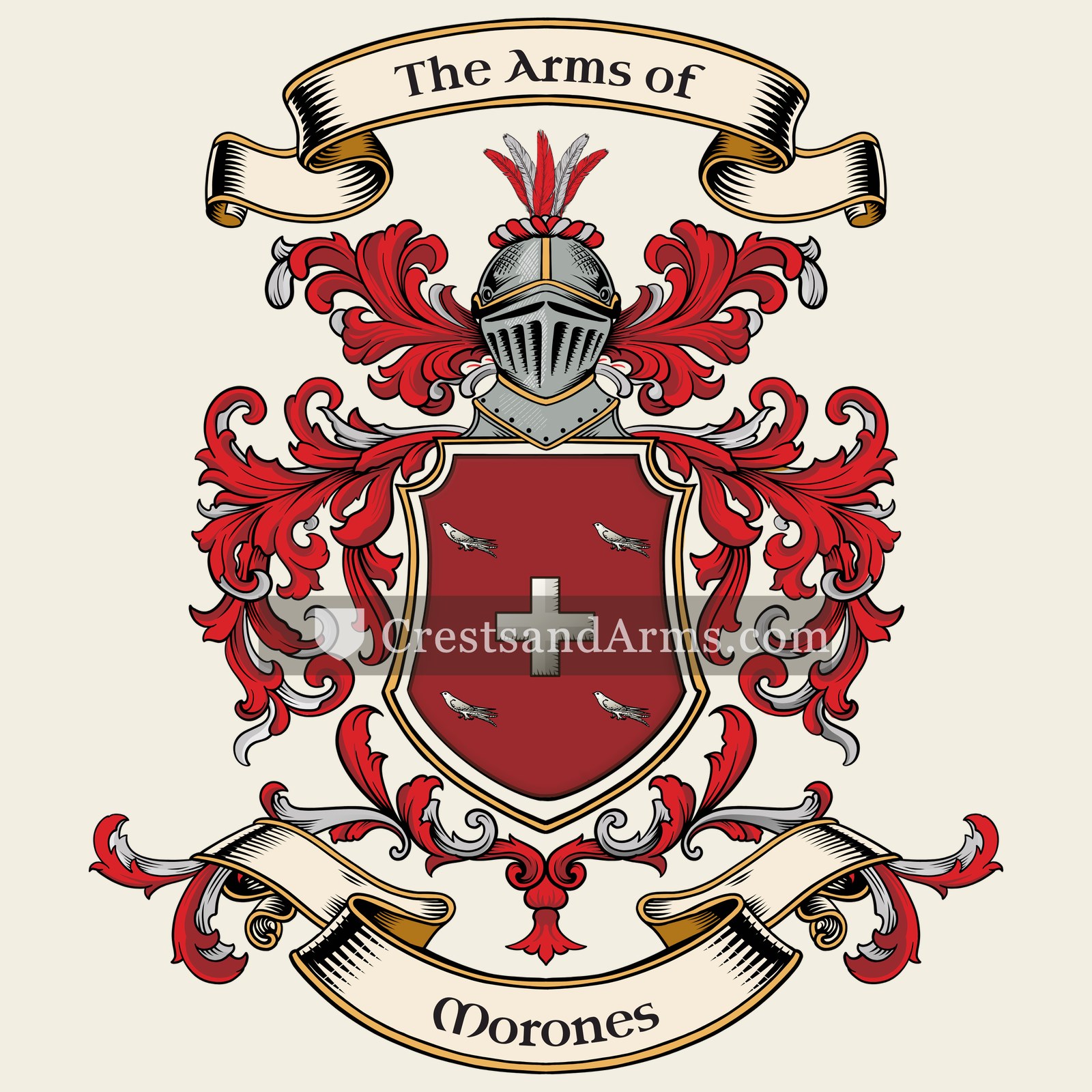 The Morones coat of arms, drawn from the recorded blazon