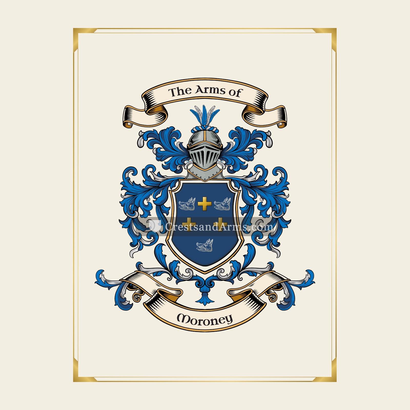 With gold border