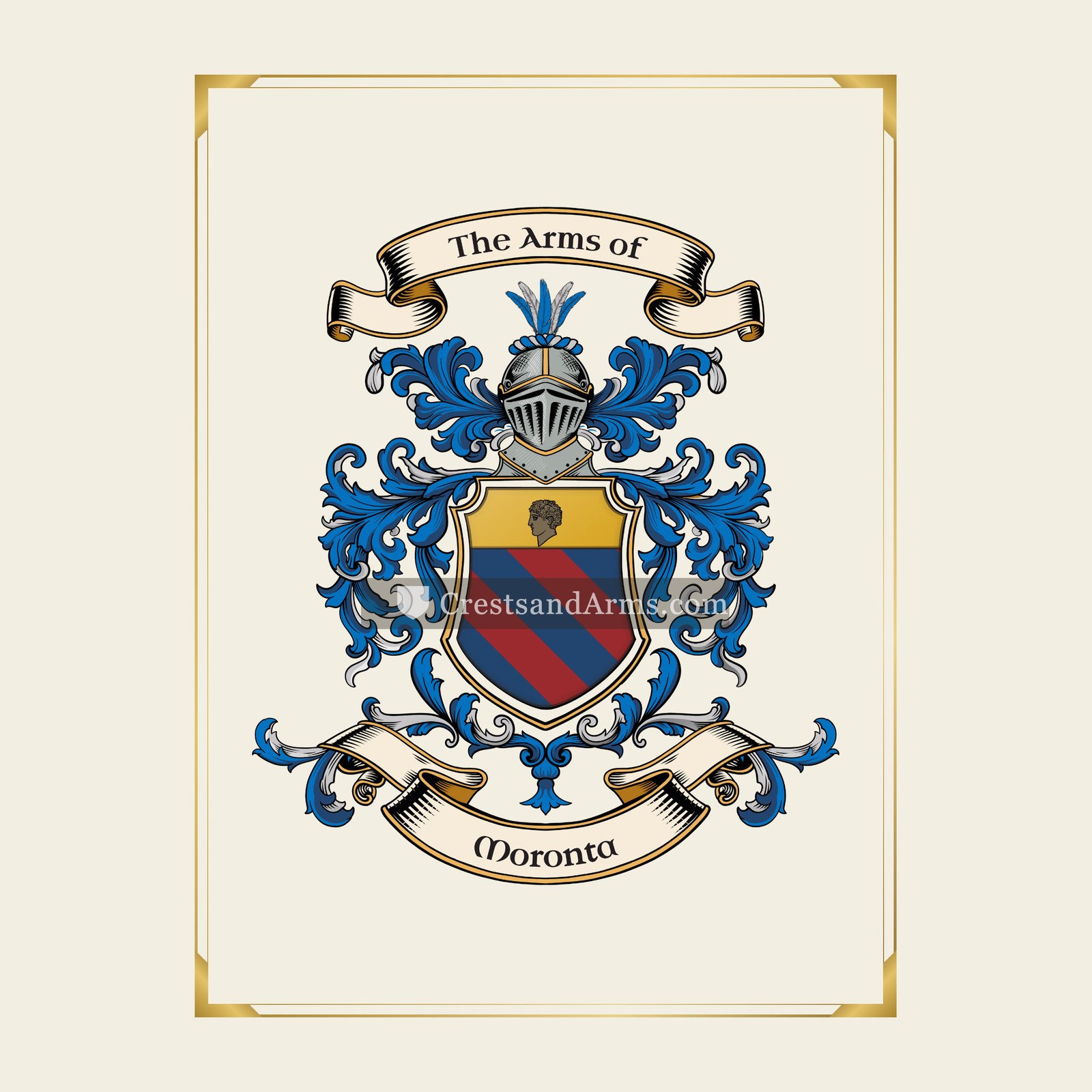 With gold border