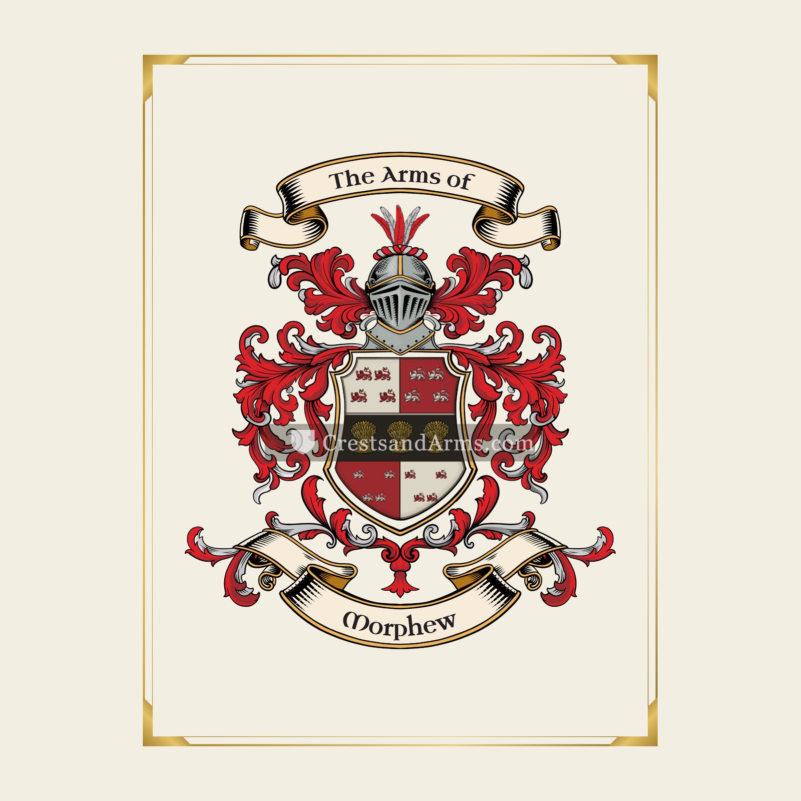 With gold border