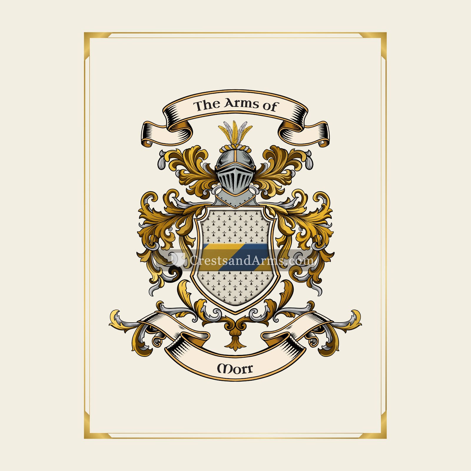 With gold border