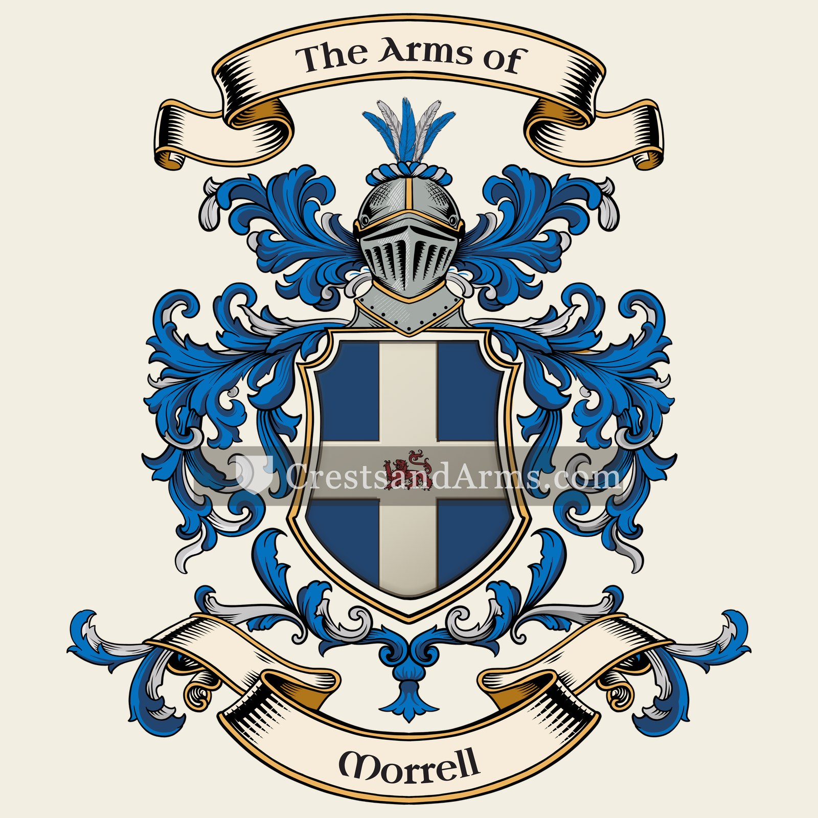 The Morrell coat of arms, drawn from the recorded blazon