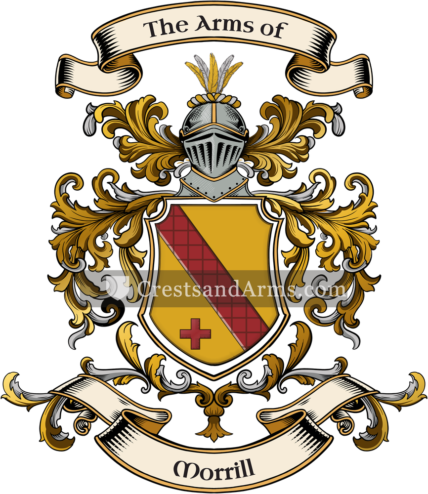 The Morrill coat of arms, drawn from the recorded blazon