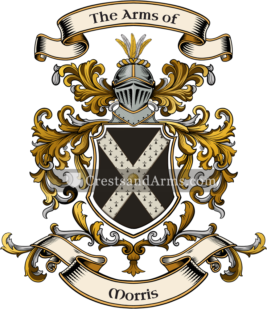 The Morris coat of arms, drawn from the recorded blazon