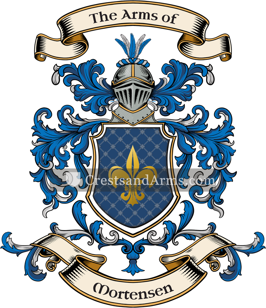 The Mortensen coat of arms, drawn from the recorded blazon
