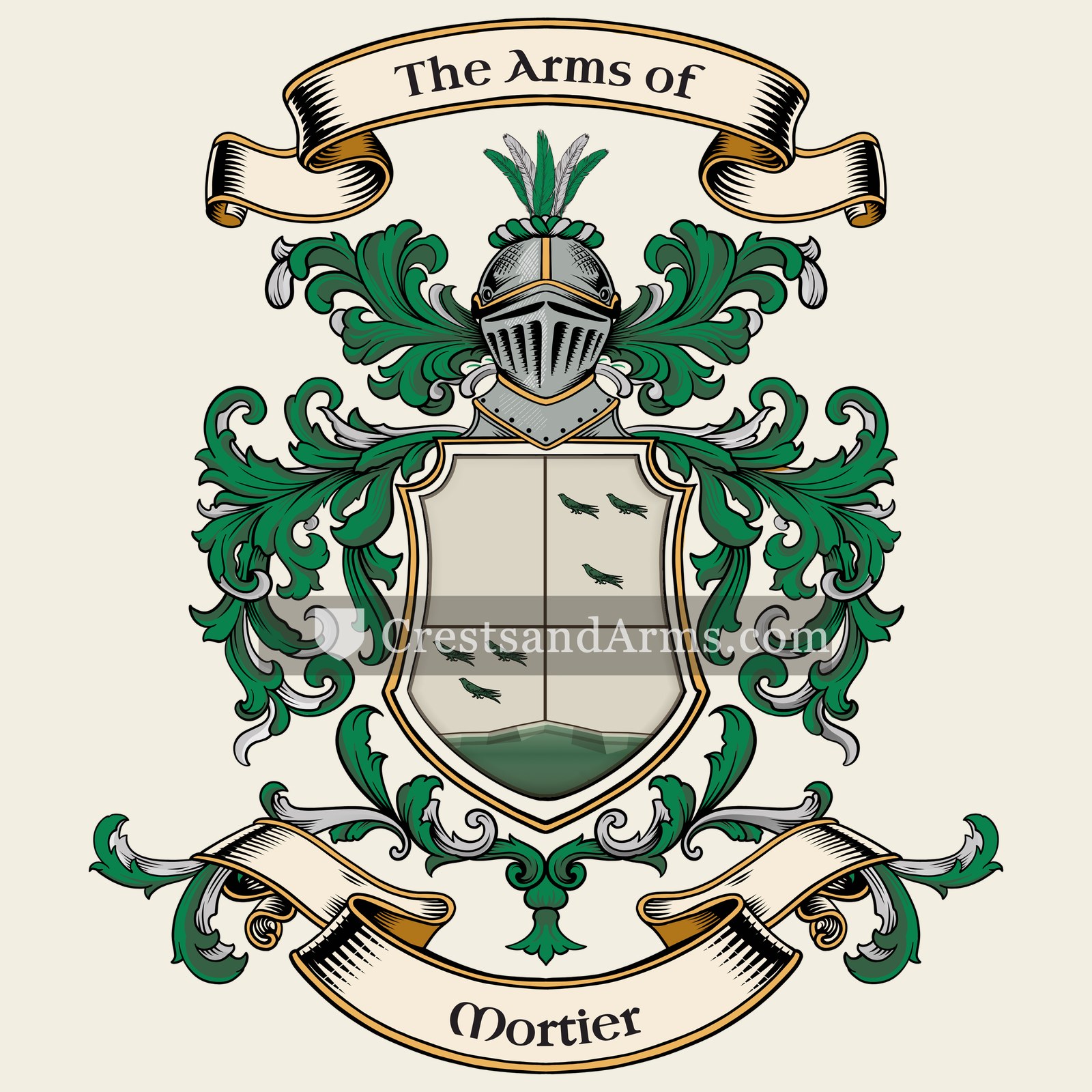 The Mortier coat of arms, drawn from the recorded blazon