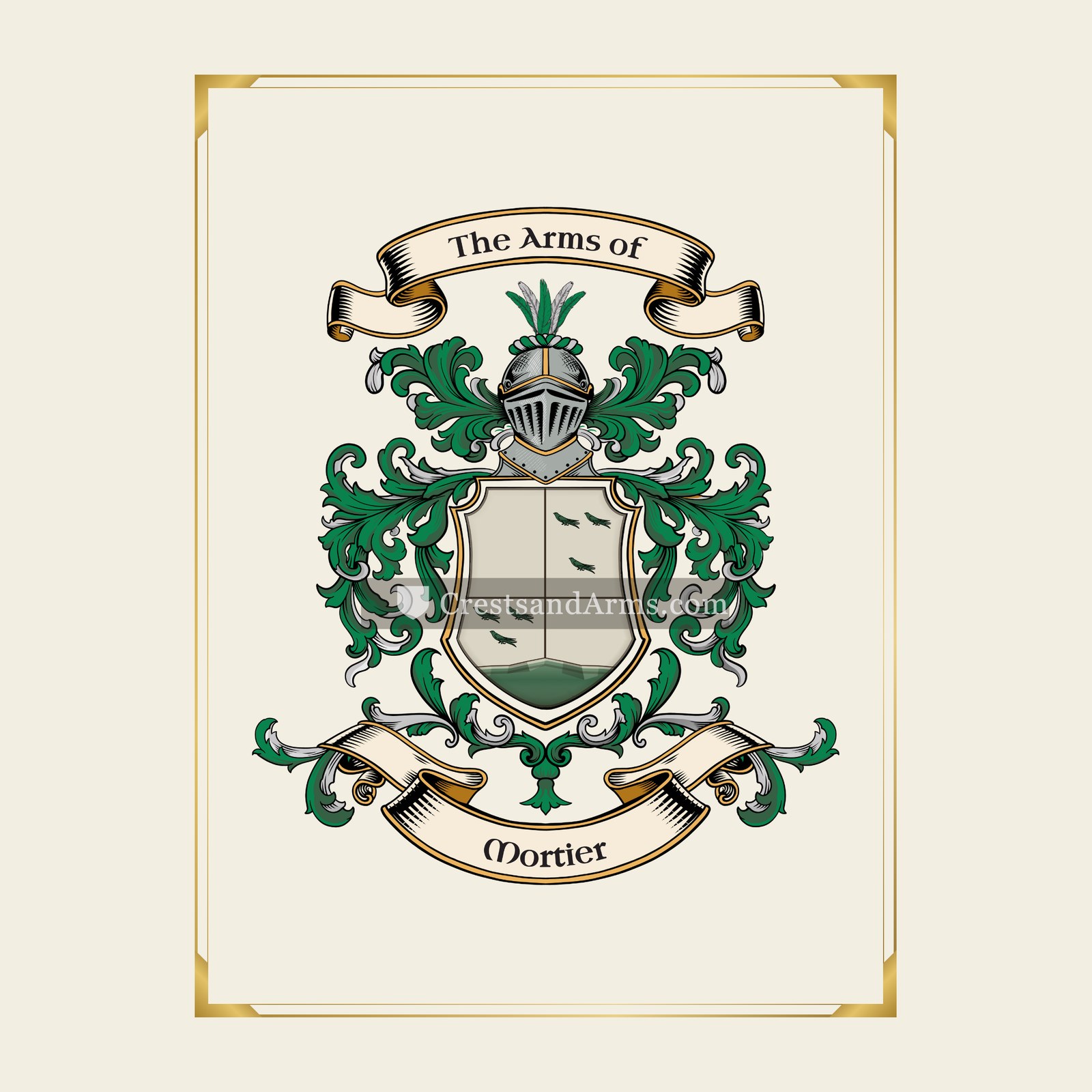 With gold border