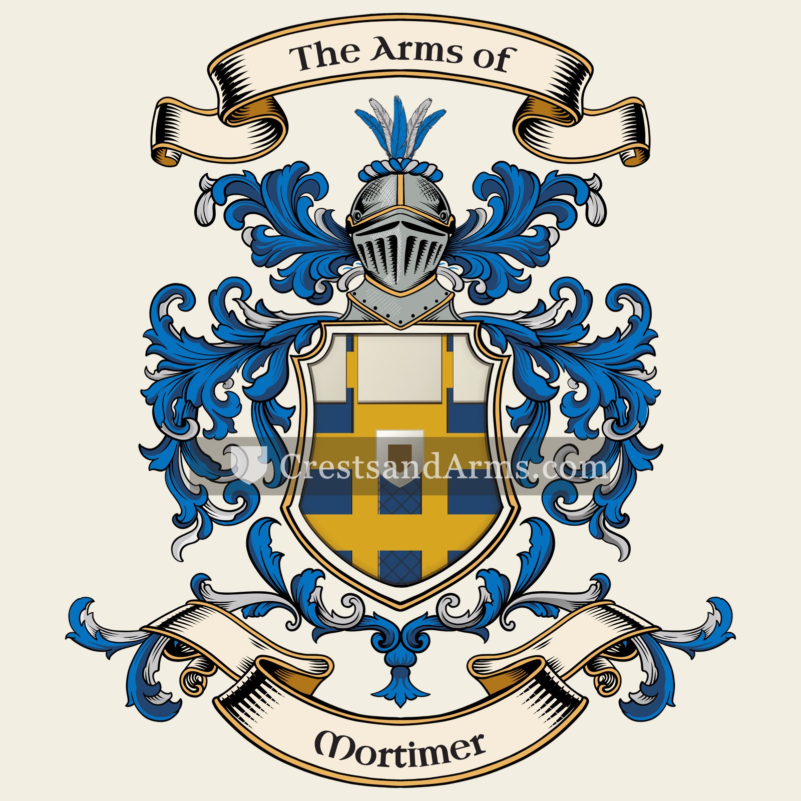The Mortimer coat of arms, drawn from the recorded blazon