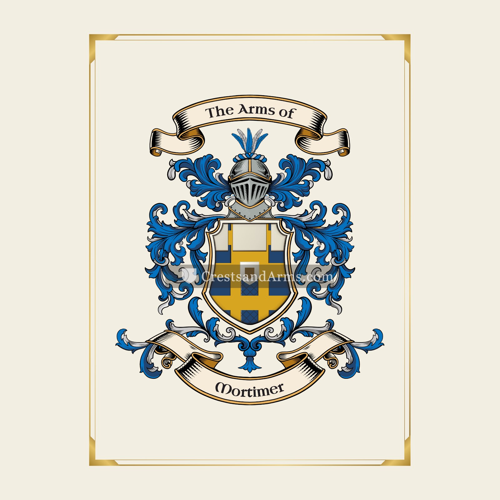 With gold border