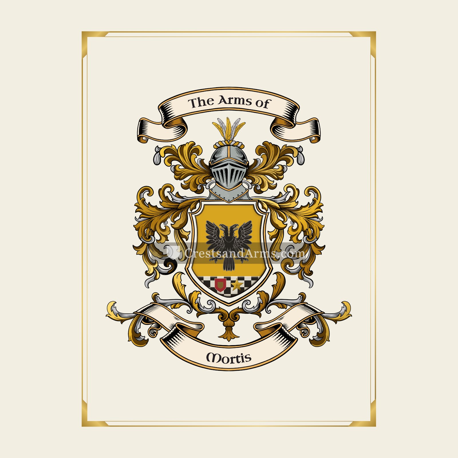 With gold border
