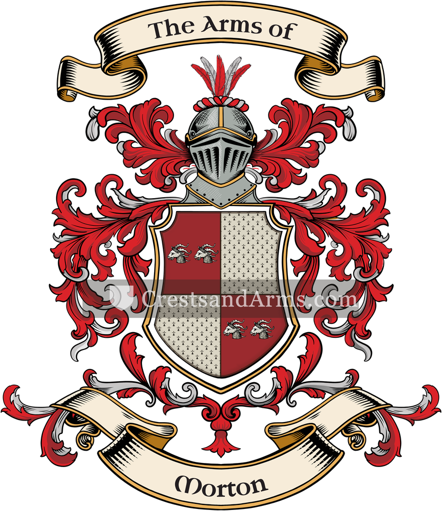 The Morton coat of arms, drawn from the recorded blazon