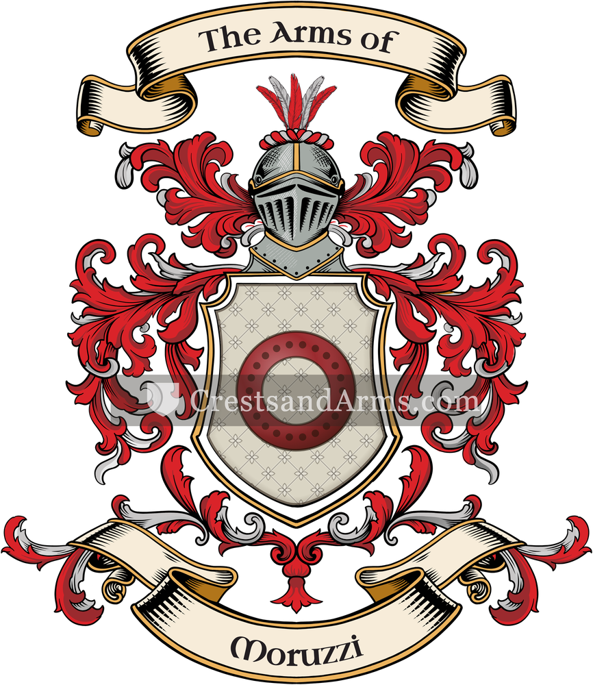 The Moruzzi coat of arms, drawn from the recorded blazon