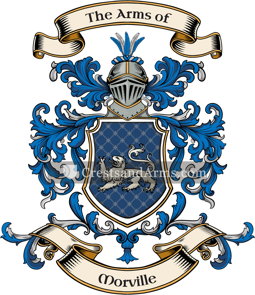 The Morville coat of arms, drawn from the recorded blazon