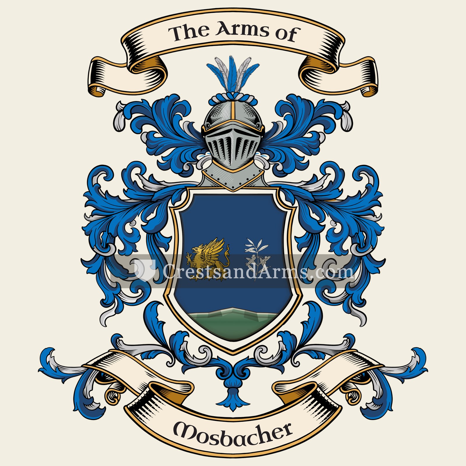 The Mosbacher coat of arms, drawn from the recorded blazon