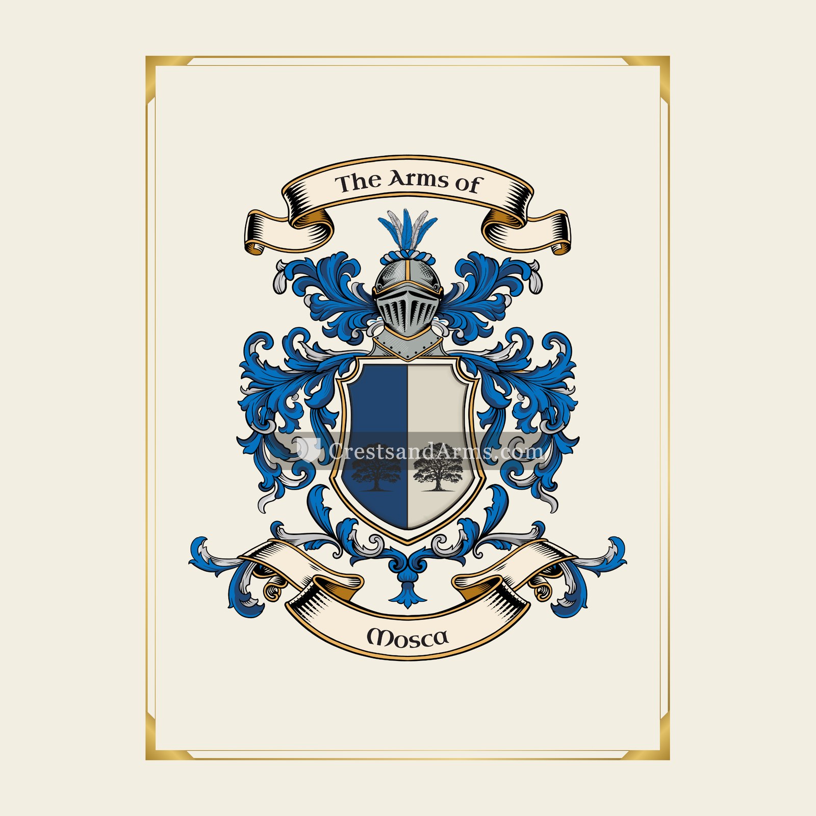 With gold border