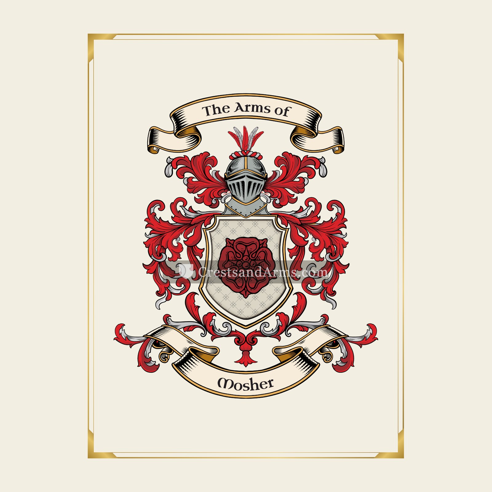 With gold border
