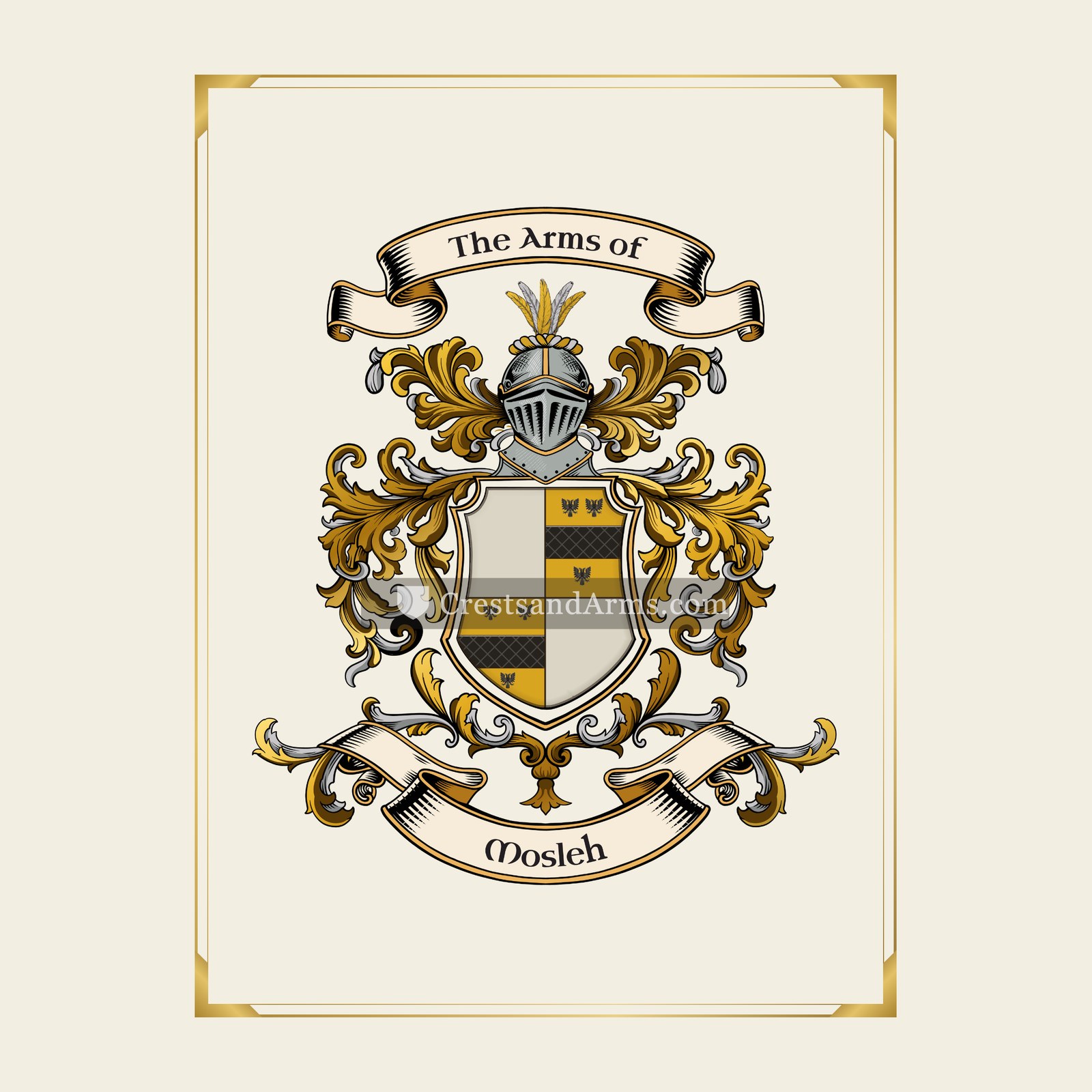 With gold border