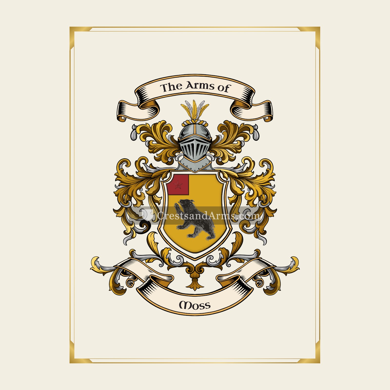 With gold border