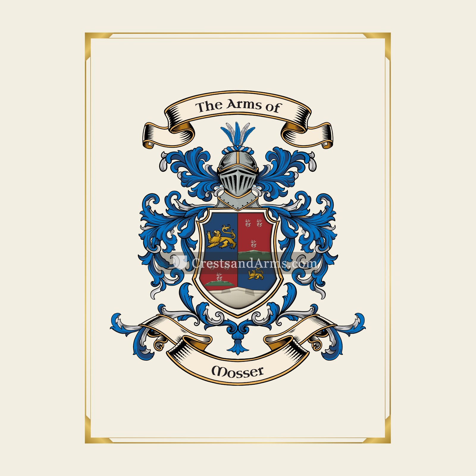 With gold border