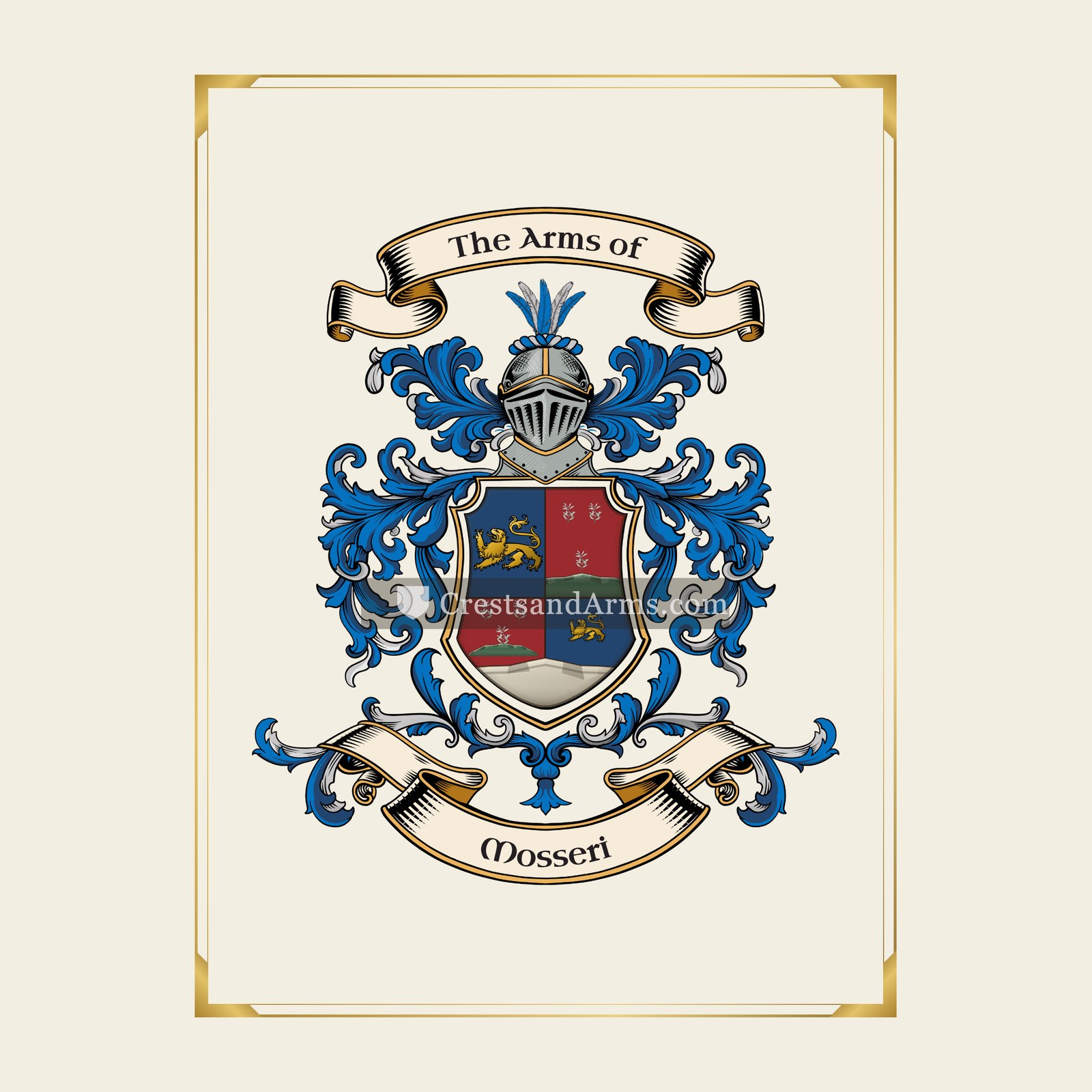 With gold border