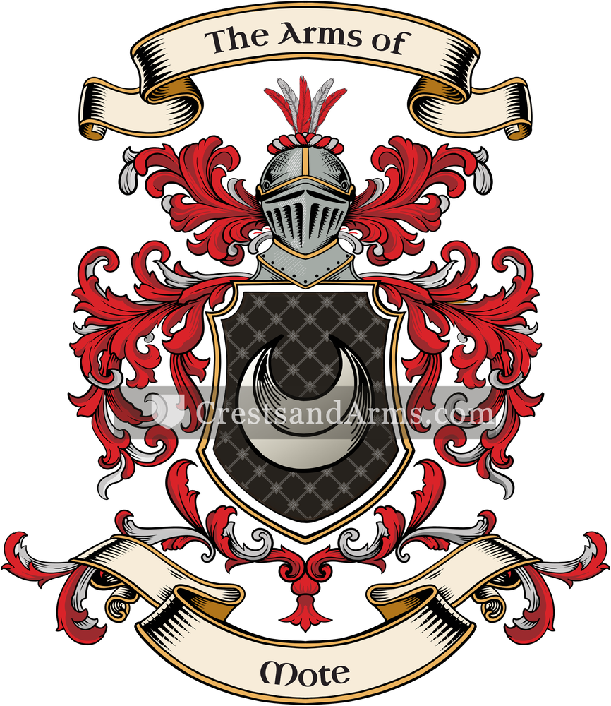 The Mote coat of arms, drawn from the recorded blazon
