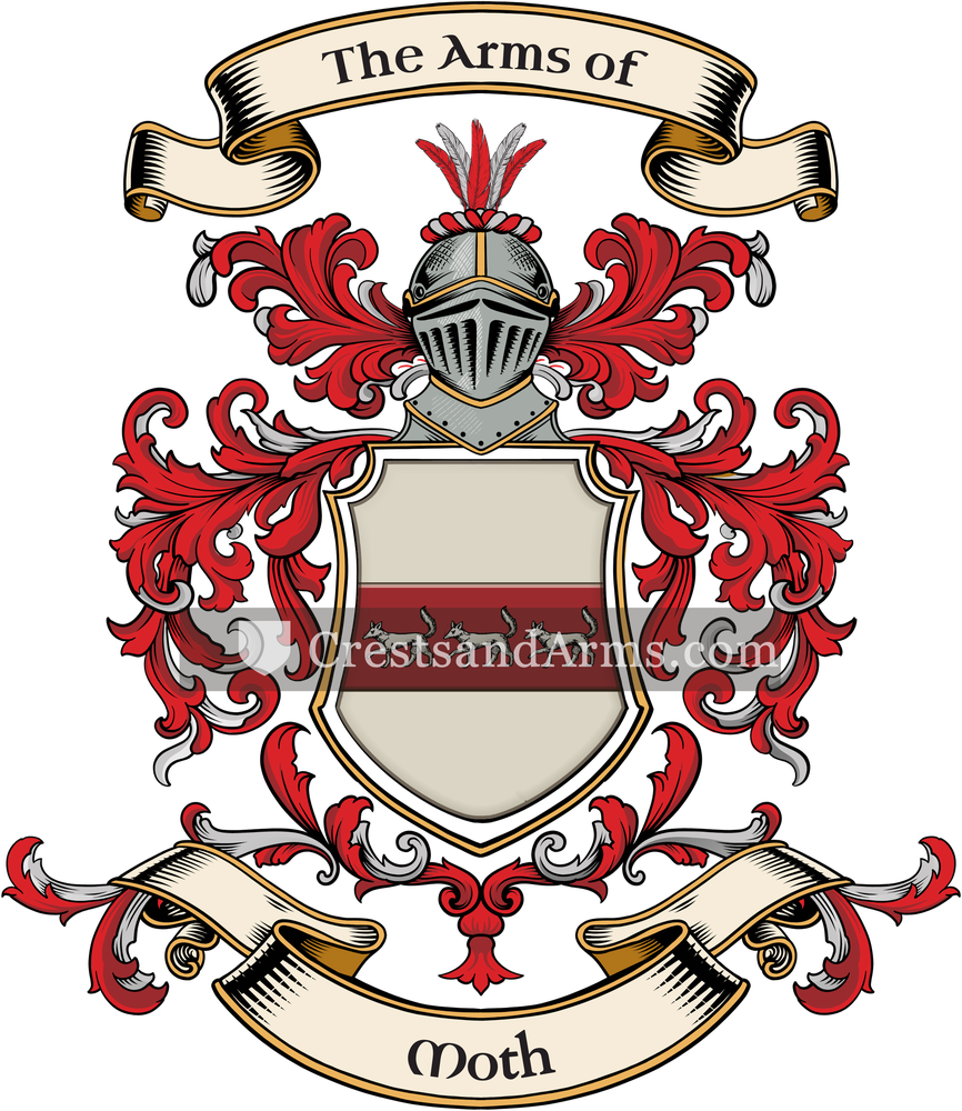 The Moth coat of arms, drawn from the recorded blazon